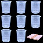 9 Plastic Beakers with Mixing Sticks Set