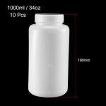 1000ml Plastic Lab Reagent Bottle - 10 Pack