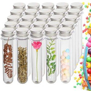 60-Pack Clear Test Tubes with Caps for Versatile Use
