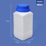 Square Plastic Lab Reagent Bottles with Caps (5 Pack)