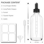 4oz Clear Dropper Bottles with Funnel & Labels