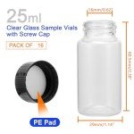 Kesell 25ml Spiral Glass Sample Bottles - 16 Pack