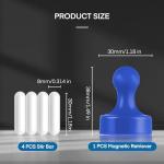 PTFE Magnetic Stirrer Bars with Retriever, 4 Pcs