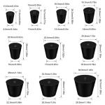 25Pcs Solid Rubber Stoppers Assorted Sizes Black