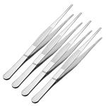 8-Inch Stainless Steel Blunt Tweezers - 4 Pack