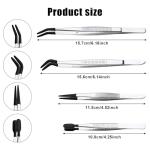 Stainless Steel Tweezers Set with Rubber Tips