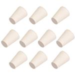 White Tapered Rubber Stoppers for Lab Tubes - 10 Pack