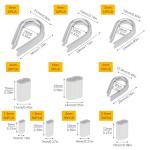 240pcs Aluminum Wire Rope Thimble Assortment Kit