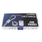 240pcs Aluminum Wire Rope Thimble Assortment Kit