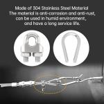 10-Piece Stainless Steel Cable Clamp & Thimble Set