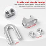 20PCS Stainless Steel Wire Rope Clips & Thimbles