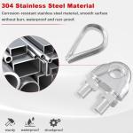 20PCS Stainless Steel Wire Rope Clips & Thimbles