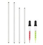 4-Piece Glass Stir Sticks with 2 Graduated Droppers