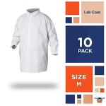 EZGOODZ Medium Disposable Lab Coats - 10 Pack