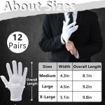Zealor White Cotton Gloves - 12 Pairs