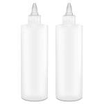 16 OZ Clear Squeeze Bottles - 2 Pack