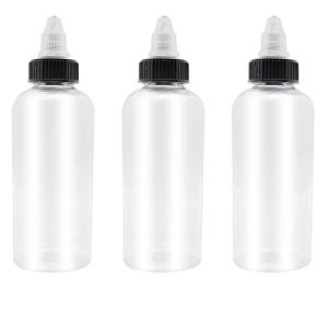 8oz Plastic Boston Squeeze Bottles - 3 Pack