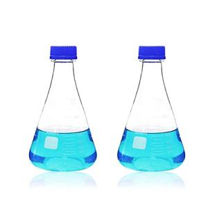 ULAB 34oz Erlenmeyer Flasks with Blue Caps