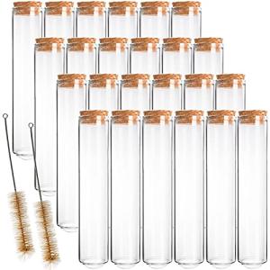 24-Piece Clear Glass Test Tubes with Corks