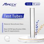 Maccx 14ml Borosilicate Glass Test Tubes - 50 Pack