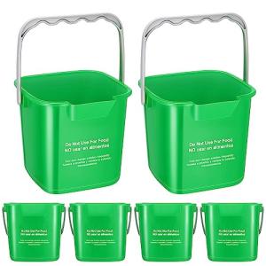 6-Pack 6-Quart Green Cleaning Buckets for All Uses