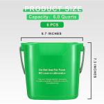 6-Pack 6-Quart Green Cleaning Buckets for All Uses