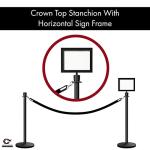Satin Brass Stanchion Kit with Velvet Rope & Sign Frame