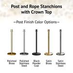 Satin Brass Stanchion Kit with Velvet Rope & Sign Frame
