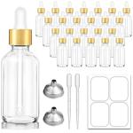 24-Pack 2 oz Clear Glass Dropper Bottles