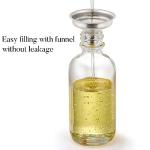 4 Clear Glass Dropper Bottles with Funnels & Labels