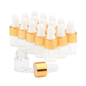 Mini Glass Dropper Bottles Set with Gold Caps