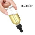 4 Clear Glass Dropper Bottles with Funnels & Labels