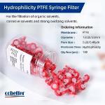 COBETTER 100 Pack Hydrophilic Syringe Filters, 33mm