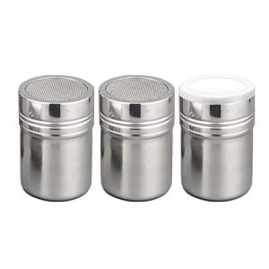 3-Piece Stainless Steel Powder Sugar Shaker Set
