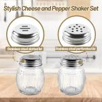 Glass Spice Shakers Set with Stainless Steel Tops
