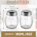 Glass Spice Shakers Set with Stainless Steel Tops