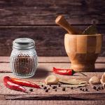 Glass Spice Shakers Set with Stainless Steel Tops