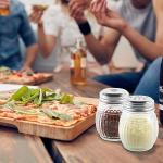 Glass Spice Shakers Set with Stainless Steel Tops