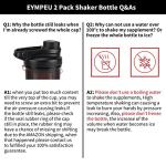 EYMPEU 2 Pack Leakproof 24oz Protein Shaker Bottles