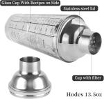 14oz Glass Cocktail Shaker with Built-in Strainer