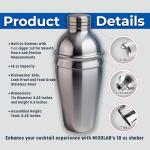 Stainless Steel 18oz Martini Cocktail Shaker