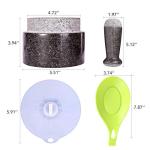 Granite Mortar and Pestle Set with Silicone Lid