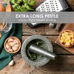 Granite Mortar and Pestle Set with Wood Base