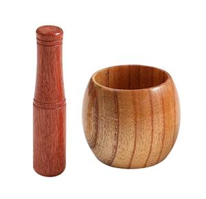 Wood Mortar and Pestle Set for Grinding Herbs