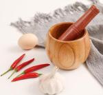 Wood Mortar and Pestle Set for Grinding Herbs