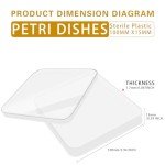 Sterile Square Polystyrene Petri Dishes, 10 Pack