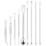 Stonylab 9-Piece Stainless Steel Lab Spoon Set