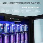 EUHOMY 110 Can Mini Beverage Refrigerator with Glass Door