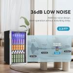 EUHOMY 110 Can Mini Beverage Refrigerator with Glass Door