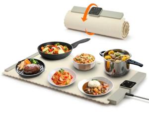 Silicone Food Warmer Mat with Timer & Temperature Settings